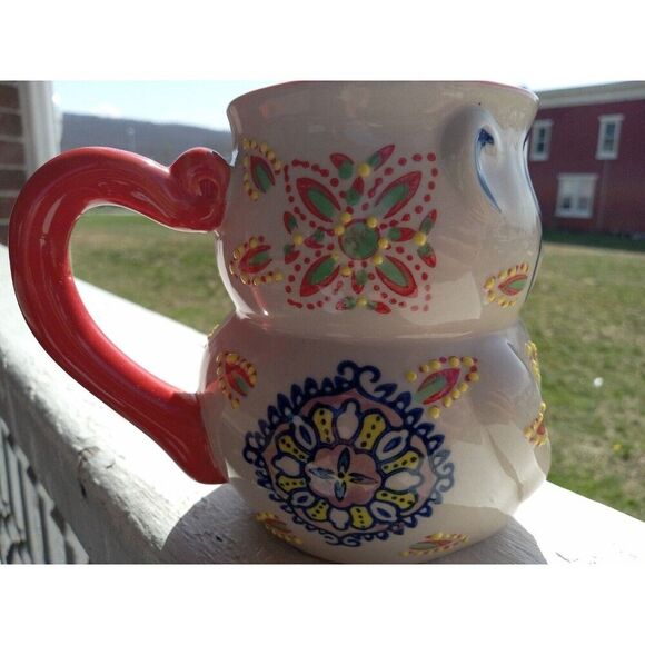 New Yokohama Studio Hand Painted Monkey Boho Artisan Coffee/Tea Mug - Picture 6 of 8